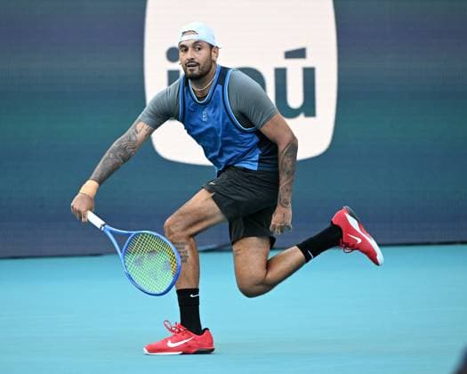 MIAMI GARDENS FL - MARCH 19: Nick Kyrgios Vs Mackenzie McDonald during The Miami Open at Hard Rock Stadium on March 19, 2025 in Miami Gardens, Florida. : Copyright: xmpi04x xMediaPunchx