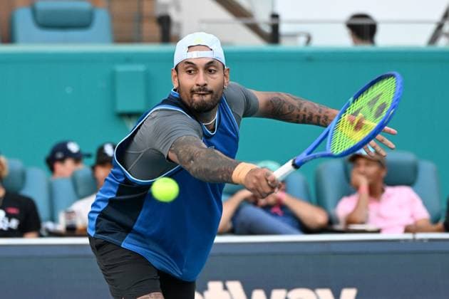 MIAMI GARDENS FL - MARCH 19: Nick Kyrgios Vs Mackenzie McDonald during The Miami Open at Hard Rock Stadium on March 19, 2025 in Miami Gardens, Florida. : Copyright: xmpi04x xMediaPunchx
