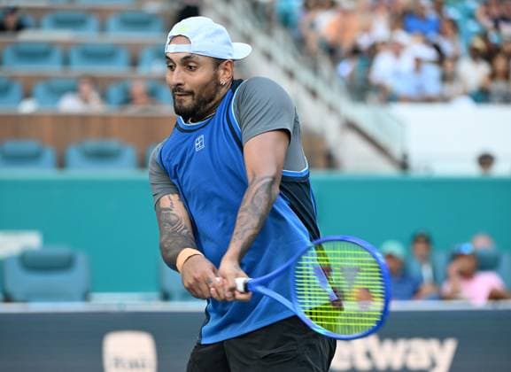 MIAMI GARDENS FL - MARCH 19: Nick Kyrgios Vs Mackenzie McDonald during The Miami Open at Hard Rock Stadium on March 19, 2025 in Miami Gardens, Florida. : Copyright: xmpi04x xMediaPunchx