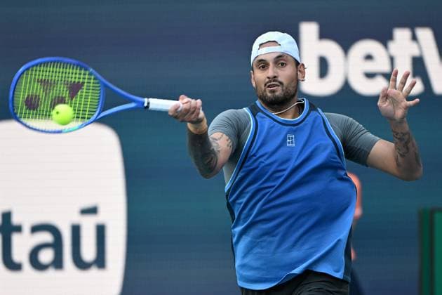 MIAMI GARDENS FL - MARCH 19: Nick Kyrgios Vs Mackenzie McDonald during The Miami Open at Hard Rock Stadium on March 19, 2025 in Miami Gardens, Florida. : Copyright: xmpi04x xMediaPunchx