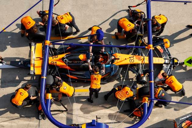 Shanghai, China Formula1 GP of China, No 81, Oscar Piastri AUS , McLaren MCL39, Mercedes, pit stop training Shanghai China