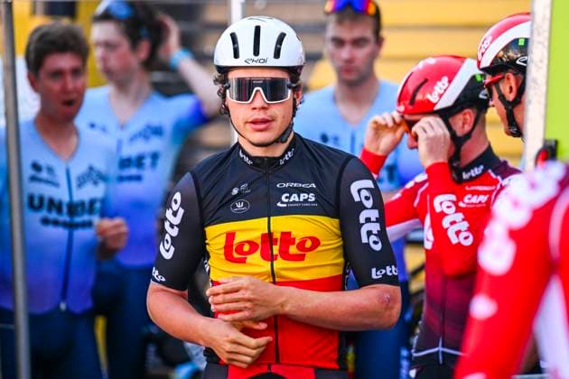 Grand Prix de Denain - Porte du Hainaut 2025 cycling race DENAIN, FRANCE - MARCH 20 : De Lie Arnaud (BEL) of Lotto before the start of the race during the Men Elite UCI 1.Pro 66th Grand Prix de Denain - Porte du Hainaut cycling race with start in Denain and finish in Denain (204,4 km) on March 20, 2025 in Denain, France, 20 03 2025 ( Motordriver Stephan Boone & Denain France  Copyright: xTomasxSiskx