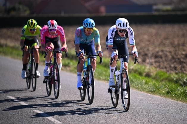 Grand Prix de Denain - Porte du Hainaut 2025 cycling race DENAIN, FRANCE - MARCH 20 : Townsend Rory (IRL) of Q36.5 Pro Cycling Team leading the escape pack, Gazzoli Michele (ITA) of XDS Astana Team, Bezza Quentin (FRA) of Wagner Bazin WB, Avoine Kevin (FRA) of Van Rysel Roubaix during the Men Elite UCI 1.Pro 66th Grand Prix de Denain - Porte du Hainaut cycling race with start in Denain and finish in Denain (204,4 km) on March 20, 2025 in Denain, France, 20 03 2025 ( Motordriver Stephan Boone & Denain France  Copyright: xTomasxSiskx