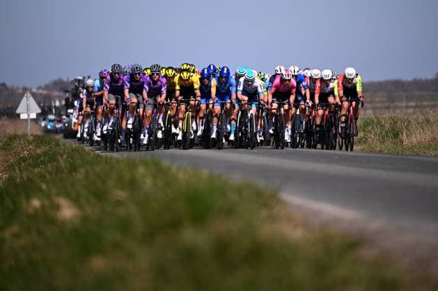 Grand Prix de Denain - Porte du Hainaut 2025 cycling race DENAIN, FRANCE - MARCH 20 : Illustration picture of the peloton during the Men Elite UCI 1.Pro 66th Grand Prix de Denain - Porte du Hainaut cycling race with start in Denain and finish in Denain (204,4 km) on March 20, 2025 in Denain, France, 20 03 2025 ( Motordriver Stephan Boone & Denain France  Copyright: xTomasxSiskx