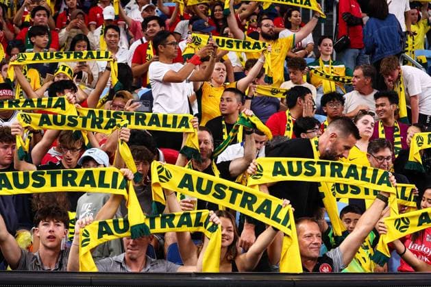 20th March 2025; The Sydney Football Stadium, Sydney, NSW, AFC World Cup Qualifiers, 3rd Round, Group C Football, Australia versus Indonesia; Australia fans with their scarfs  ActionPlus12763333 KevinxManning Content restricted for UK based newspaper