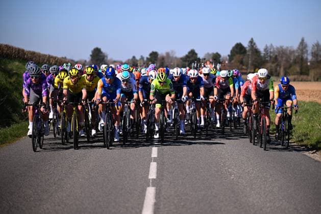 Grand Prix de Denain - Porte du Hainaut 2025 cycling race DENAIN, FRANCE - MARCH 20 : Illustration picture of the peloton during the Men Elite UCI 1.Pro 66th Grand Prix de Denain - Porte du Hainaut cycling race with start in Denain and finish in Denain (204,4 km) on March 20, 2025 in Denain, France, 20 03 2025 ( Motordriver Stephan Boone & Denain France  Copyright: xTomasxSiskx