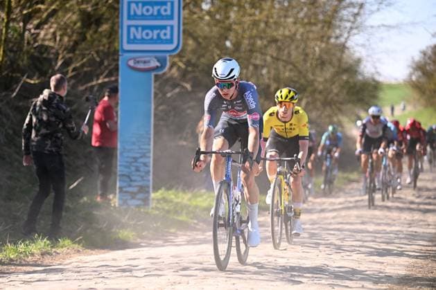 Grand Prix de Denain - Porte du Hainaut 2025 cycling race DENAIN, FRANCE - MARCH 20 : Rider of Alpecin-Deceuninck in action during the Men Elite UCI 1.Pro 66th Grand Prix de Denain - Porte du Hainaut cycling race with start in Denain and finish in Denain (204,4 km) on March 20, 2025 in Denain, France, 20 03 2025 ( Motordriver Stephan Boone & Denain France  Copyright: xTomasxSiskx