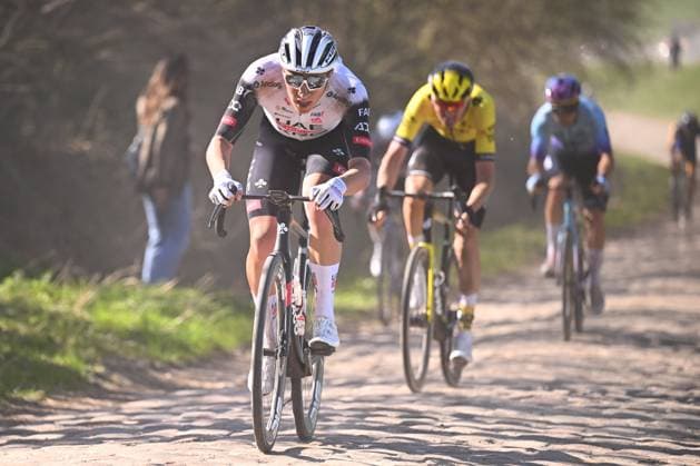 Grand Prix de Denain - Porte du Hainaut 2025 cycling race DENAIN, FRANCE - MARCH 20 : Rider of UAE TEAM EMIRATES in action during the Men Elite UCI 1.Pro 66th Grand Prix de Denain - Porte du Hainaut cycling race with start in Denain and finish in Denain (204,4 km) on March 20, 2025 in Denain, France, 20 03 2025 ( Motordriver Stephan Boone & Denain France  Copyright: xTomasxSiskx