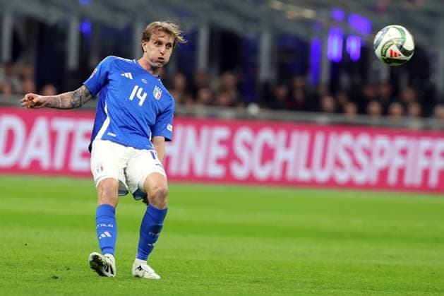 Uefa Nations League 2025: Quarter finals Italy vs Germany at Giuseppe Meazza Stadium in Milan Milan, Italy 20.03.2025: Nicolo Rovella of Italy seen in action during the Uefa Nations League 2025, quarter finals, football match between Italy vs Germany at Giuseppe Meazza stadium in Milan. milan Giuseppe Meazza italy Italy Copyright: xmarcoxiacobucci