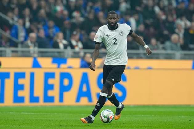 Antonio Rudiger (Germany) in action, UEFA Nations League Quarterfinal First leg, Italy and Germany, San Siro Stadium, March 20, 2025, Milan, Italy.