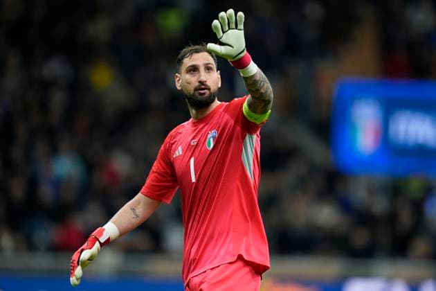 Gianluigi Donnarumma (Italy) gestures, UEFA Nations League Quarterfinal First leg, Italy and Germany, San Siro Stadium, March 20, 2025, Milan, Italy.