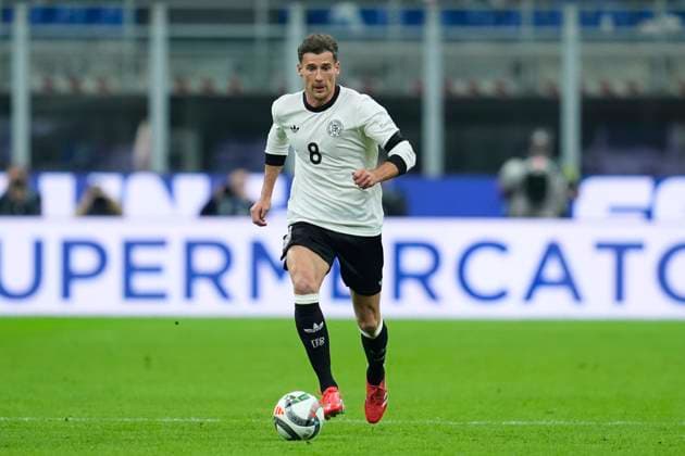 Leon Goretzka (Germany) in action, UEFA Nations League Quarterfinal First leg, Italy and Germany, San Siro Stadium, March 20, 2025, Milan, Italy.