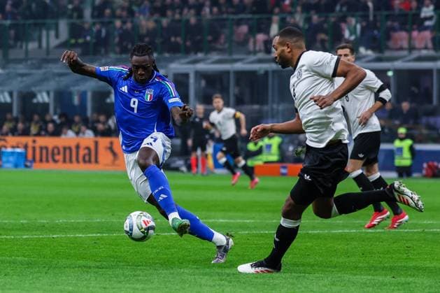 CALCIO - UEFA Nations League - Quarter Finals - Italy vs Germany Moise Kean of Italy seen in action during UEFA Nations League 2024 25 Quarter-Finals football match between Italy and Germany at San Siro Stadium Milan Italy  Copyright: xIPAxSport ABACAx