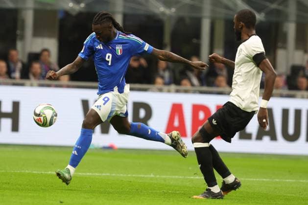 CALCIO - UEFA Nations League - Quarter Finals - Italy vs Germany Milan, Italy 20.03.2025: Maise Kean of Italy, Antonio Rudiger of Germany seen in action during the Uefa Nations League 2025, quarter finals, football match between Italy vs Germany at Giuseppe Meazza stadium in Milan. Milan Italy  Copyright: xIPAxSport ABACAx