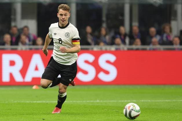 Uefa Nations League 2025: Quarter finals Italy vs Germany at Giuseppe Meazza Stadium in Milan Milan, Italy 20.03.2025: Joshua Kimmich of Germany seen in action during the Uefa Nations League 2025, quarter finals, football match between Italy vs Germany at Giuseppe Meazza stadium in Milan. milan Giuseppe Meazza italy Italy Copyright: xmarcoxiacobucci