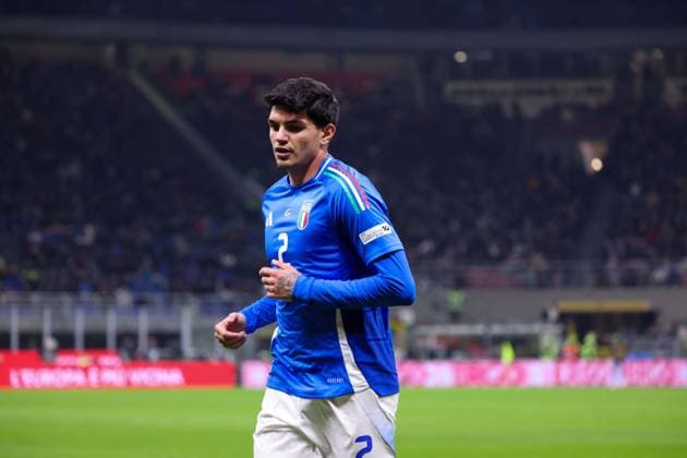 March 21, 2025, Milan, Milan, Italy: During the first match of UEFA National League 20 03 2025 Football match between Italy vs Germany at San Siro stadium in Milan .In picture: Raoul Bellanova Milan Italy - ZUMAs236 20250321_aap_s236_011 Copyright: xFabioxSassox