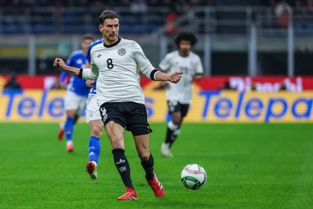 Italy vs Germany UEFA Nations League 2024 25 Quarter Finals 20 03 2025 Leon Goretzka of Germany seen in action during UEFA Nations League 2024 25 Quarter Finals football match between Italy and Germany at San Siro Stadium Copyright: xBEAUTIFULxSPORTS Carabellix