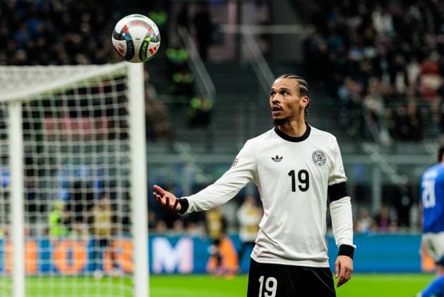 UEFA Nations League Italy Germany 20 03 2025 Leroy Sane Germany, 19 with ball UEFA Nations League Italy Germany Milan, Stadio San Siro, 20 03 2025 Copyright: xBEAUTIFULxSPORTS Wunderlx