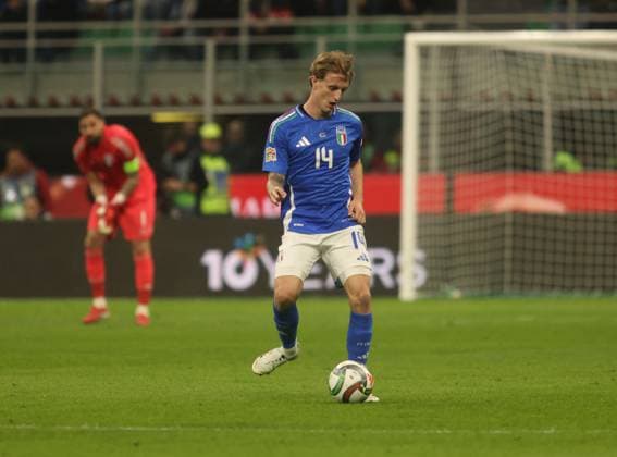 CALCIO - UEFA Nations League - Quarter Finals - Italy vs Germany Nicolo Rovella of Italy during the UEFA Nations League, Quarter-finals, 1st leg, football match between the national team, Nationalteam of Italy and the national team of Germany, on 20 March 2025, at Giuseppe Meazza stadium, San Siro, Milan, Italy. Photo Nderim Kaceli Milan Italy  Copyright: xIPAxSport ABACAx