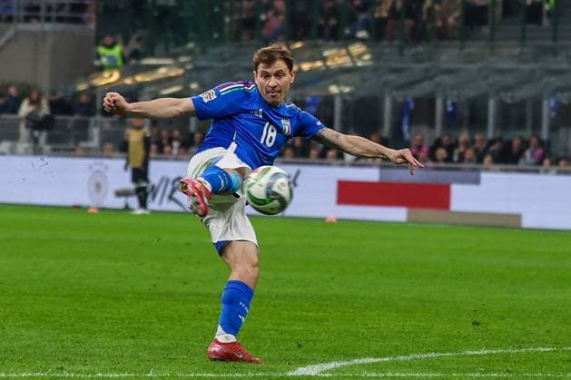 CALCIO - UEFA Nations League - Quarter Finals - Italy vs Germany Nicolo Barella of Italy seen in action during UEFA Nations League 2024 25 Quarter-Finals football match between Italy and Germany at San Siro Stadium Milan Italy  Copyright: xIPAxSport ABACAx