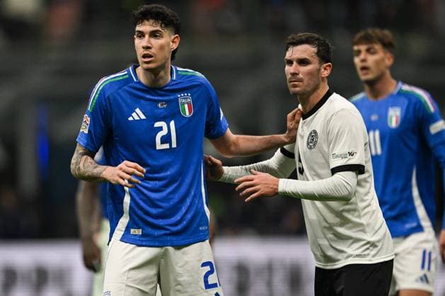 CALCIO - UEFA Nations League - Quarter Finals - Italy vs Germany Alessandro Bastoni of Italy during the UEFA NATIONS LEAGUE 2025 match between Italy and Germany, round of quarter finals first leg match, on 20 of March 2025 at Giuseppe Meazza San Siro Siro stadium in Milan, Italy. Photo Tiziano Ballabio Milan Italy  Copyright: xIPAxSport ABACAx