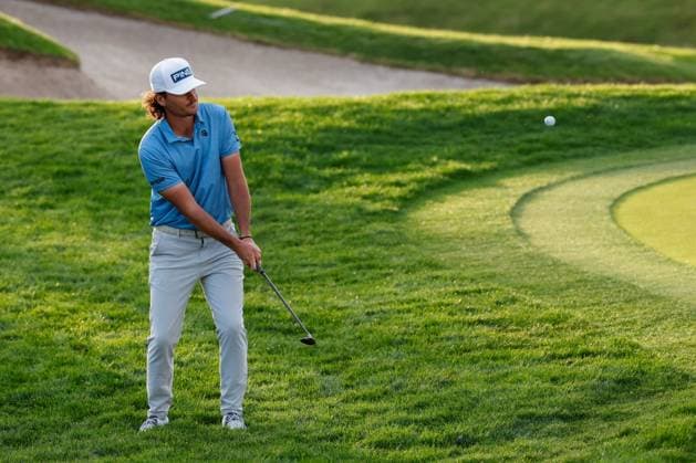March 20, 2025, Palm Harbor, Florida, USA: Kevin Velo hits a chip shot on the 15th hole during the first round of the Valspar Championship golf tournament at Innisbrook Resort on Thursday, March 20, 2025, in Palm Harbor. Palm Harbor USA - ZUMAs70_ 0807451709st Copyright: xJeffereexWoox