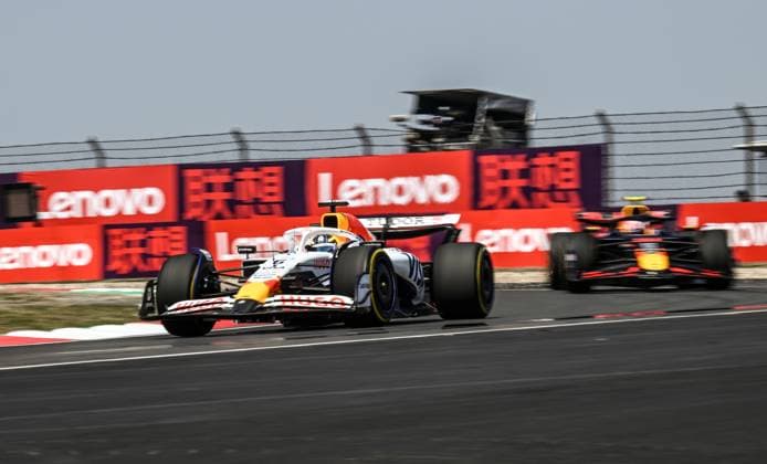 (250321) -- SHANGHAI, March 21, 2025 -- Racing Bulls s driver Isack Hadjar (L) of France competes during the first practice session of the Formula 1 Chinese Grand Prix at the Shanghai International Circuit in east China s Shanghai, on March 21, 2025. ) (SP)CHINA-SHANGHAI-FORMULA 1-PRACTICE (CN) XiaxYifang 