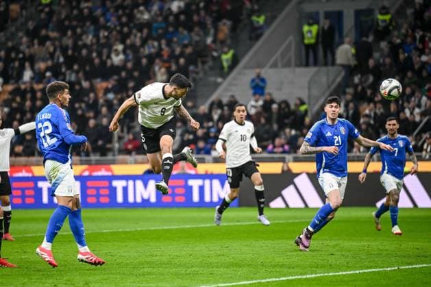Tim Kleindienst Germany scores his team s first goal during the UEFA Nations League quarterfinal leg one match between Italy and Germany at Stadio San Siro on March 20, 2025 in Milan, Italy Photo by Harry Langer DeFodi Images