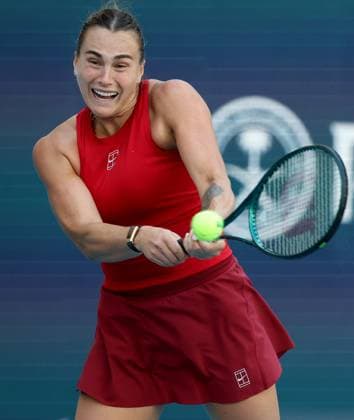 March 20, 2025, Miami Gardens, Florida, USA: ARYNA SABALENKA of Russia defeats Viktoriya Tomova of Bulgaria in the second round on Day 3 of the Miami Open at Hard Rock Stadium in Miami Gardens. Miami Gardens USA - ZUMAs214 20250320_ada_s214_028 Copyright: xSMGx