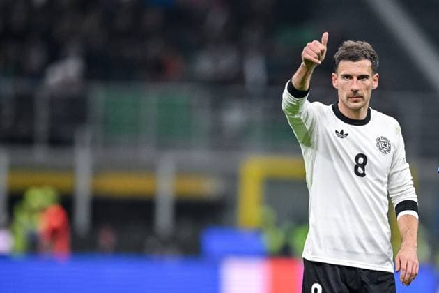 Leon Goretzka Germany gestures, Thumbs up during the UEFA Nations League quarterfinal leg one match between Italy and Germany at Stadio San Siro on March 20, 2025 in Milan, Italy Photo by Harry Langer DeFodi Images