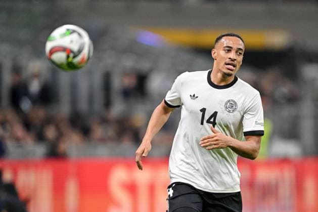 Jamie Leweling (Germany) controls the Ball during the UEFA Nations League quarterfinal leg one match between Italy and Germany at Stadio San Siro on March 20, 2025 in Milan, Italy. (Photo by Harry Langer DeFodi Images) *** Jamie Leweling Germany controls the ball during the UEFA Nations League quarterfinal leg one match between Italy and Germany at Stadio San Siro on March 20, 2025 in Milan, Italy Photo by Harry Langer DeFodi Images