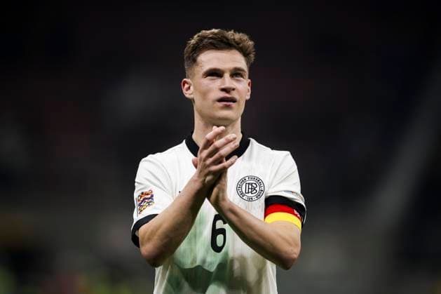 Italy v Germany - UEFA Nations League Joshua Kimmich of Germany gestures at the end of the UEFA Nations League quarterfinal first leg football match between Italy and Germany. Milan Italy Copyright: xNicolòxCampox