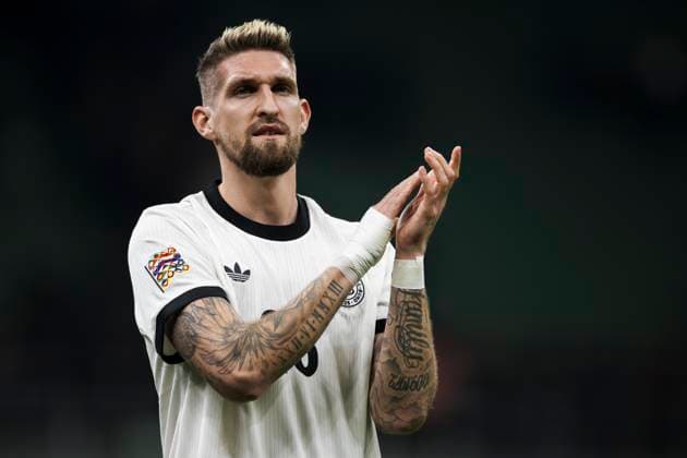 Italy v Germany - UEFA Nations League Robert Andrich of Germany gestures at the end of the UEFA Nations League quarterfinal first leg football match between Italy and Germany. Milan Italy Copyright: xNicolòxCampox