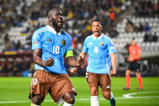 Ukraine v Belgium - UEFA Nations League Play-Off MURCIA, SPAIN - MARCH 20 : Lukaku Romelu forward of Belgium celebrates after scoring during the UEFA Nations League tournament League A B play-off match first round between Ukraine and Belgium on March 20, 2025 in Murcia, Spain, 20 03 2025 Murcia Spain  Copyright: xVincentxKalutx