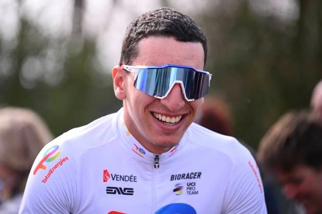 Bredene Koksijde Classic 2025 cycling race KOKSIJDE, BELGIUM - MARCH 21 : Boulahoite Rayan (FRA) of Team TotalEnergies during the Men Elite UCI 1.Pro 23rd Bredene Koksijde Classic cycling race with start in Bredene and finish in Koksijde (201 km) on March 21, 2025 in Koksijde, Belgium, 21 03 2025 ( Motordriver Stephan Boone & Koksijde Belgium  Copyright: xTomasxSiskx