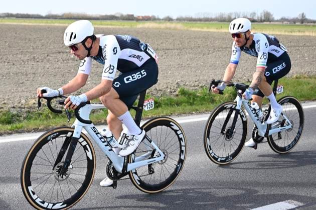 Bredene Koksijde Classic 2025 cycling race KOKSIJDE, BELGIUM - MARCH 21 : Moschetti Matteo (ITA) of Q36.5 Pro Cycling Team, Nizzolo Giacomo (ITA) of Q36.5 Pro Cycling Team during the Men Elite UCI 1.Pro 23rd Bredene Koksijde Classic cycling race with start in Bredene and finish in Koksijde (201 km) on March 21, 2025 in Koksijde, Belgium, 21 03 2025 ( Motordriver Stephan Boone & Koksijde Belgium  Copyright: xTomasxSiskx