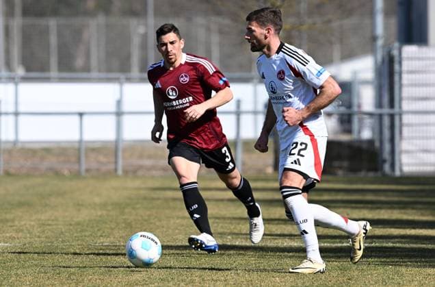 21 03 2025 Football season 2024 2025 internal test match friendly match preparation match 1 FC Nürnberg FCN Club xwoxzix Danilo Soares 3, 1 FC Nürnberg FCN Enrico Valentini 22, 1 FC Nürnberg FCN