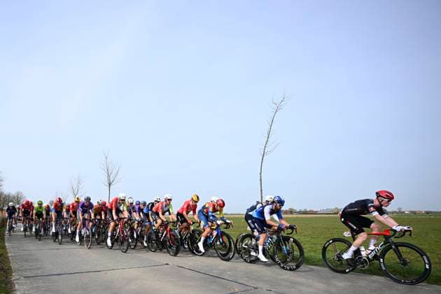 Bredene Koksijde Classic 2025 cycling race KOKSIJDE, BELGIUM - MARCH 21 : illustration picture peloton during the Men Elite UCI 1.Pro 23rd Bredene Koksijde Classic cycling race with start in Bredene and finish in Koksijde (201 km) on March 21, 2025 in Koksijde, Belgium, 21 03 2025 ( Motordriver Stephan Boone & Koksijde Belgium  Copyright: xTomasxSiskx