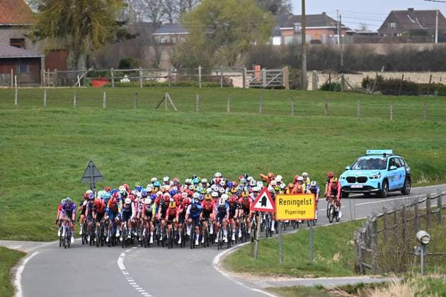 Bredene Koksijde Classic 2025 cycling race KOKSIJDE, BELGIUM - MARCH 21 : illustration picture peloton during the Men Elite UCI 1.Pro 23rd Bredene Koksijde Classic cycling race with start in Bredene and finish in Koksijde (201 km) on March 21, 2025 in Koksijde, Belgium, 21 03 2025 ( Motordriver Stephan Boone & Koksijde Belgium  Copyright: xTomasxSiskx
