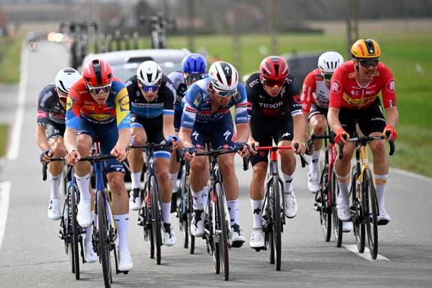 Bredene Koksijde Classic 2025 cycling race KOKSIJDE, BELGIUM - MARCH 21 : Soderqvist Jakob (SWE) of Lidl - Trek, Vangheluwe Warre (BEL) of Soudal Quick-Step, Mikutis Aivaras (LTU) of Tudor Pro Cycling Team, Resell Erik Nordsater (NOR) of Uno-X Mobility during the Men Elite UCI 1.Pro 23rd Bredene Koksijde Classic cycling race with start in Bredene and finish in Koksijde (201 km) on March 21, 2025 in Koksijde, Belgium, 21 03 2025 ( Motordriver Stephan Boone & Koksijde Belgium  Copyright: xTomasxSiskx