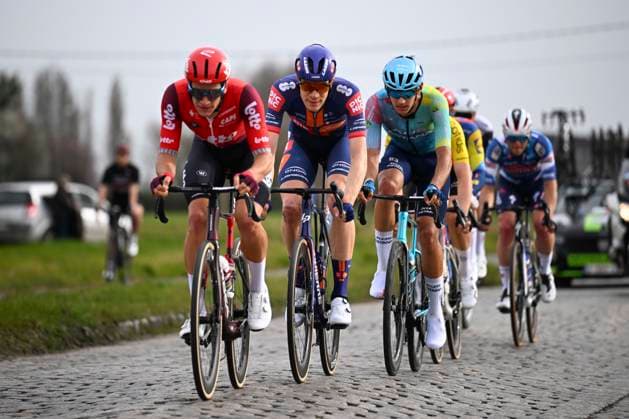 Bredene Koksijde Classic 2025 cycling race KOKSIJDE, BELGIUM - MARCH 21 : Segaert Alec (BEL) of Lotto, Eekhoff Nils (NED) of Team Picnic PostNL, Romele Alessandro (ITA) of XDS Astana Team during the Men Elite UCI 1.Pro 23rd Bredene Koksijde Classic cycling race with start in Bredene and finish in Koksijde (201 km) on March 21, 2025 in Koksijde, Belgium, 21 03 2025 ( Motordriver Stephan Boone & Koksijde Belgium  Copyright: xTomasxSiskx