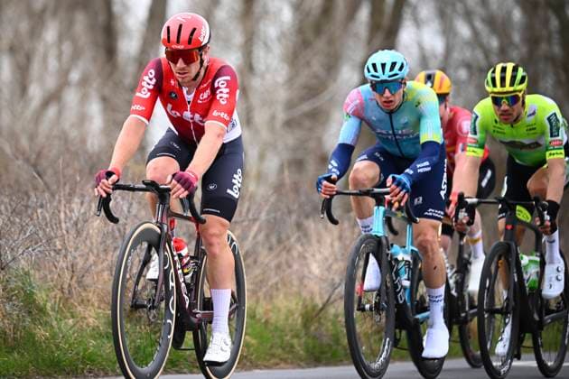Bredene Koksijde Classic 2025 cycling race KOKSIJDE, BELGIUM - MARCH 21 : rider of Lotto during the Men Elite UCI 1.Pro 23rd Bredene Koksijde Classic cycling race with start in Bredene and finish in Koksijde (201 km) on March 21, 2025 in Koksijde, Belgium, 21 03 2025 ( Motordriver Stephan Boone & Koksijde Belgium  Copyright: xTomasxSiskx