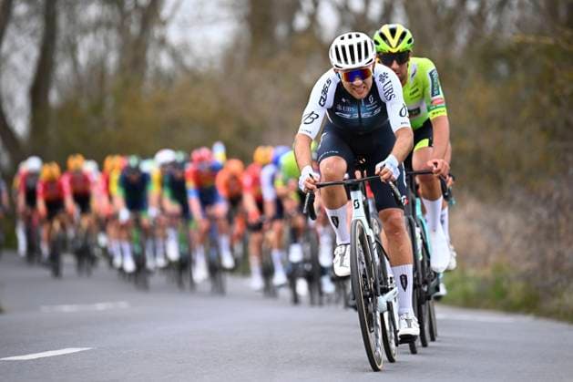 Bredene Koksijde Classic 2025 cycling race KOKSIJDE, BELGIUM - MARCH 21 : rider of Q36.5 Pro Cycling Team leading the peloton during the Men Elite UCI 1.Pro 23rd Bredene Koksijde Classic cycling race with start in Bredene and finish in Koksijde (201 km) on March 21, 2025 in Koksijde, Belgium, 21 03 2025 ( Motordriver Stephan Boone & Koksijde Belgium  Copyright: xTomasxSiskx