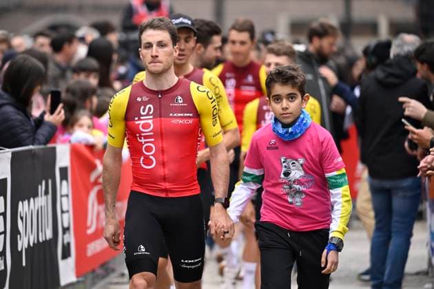 2025 Milan - Sanremo UCI WorldTour cycling race - Team presentation PAVIA, ITALY - MARCH 21 : Touze Damien (FRA) of Cofidis pictured during the team presentation prior to the UCI WorldTour 116th Milan - Sanremo cycling race on March 21, 2025 in Pavia, Italy, 21 03 2025 ( Motordriver Kenny Verfaillie - Pavia Italy  Copyright: xNicoxVereeckenx