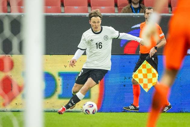 SLOVAKIA U21, U 21 - GERMANY U21 Caspar Jander of Germany during the friendly international football match ahead of 2025 UEFA European Under-21 Championship between Slovakia U21 and Germany U21. Trnava, Slovakia, March 21, 2025. Photo by Branislav Racko Copyright: xx 080A4337