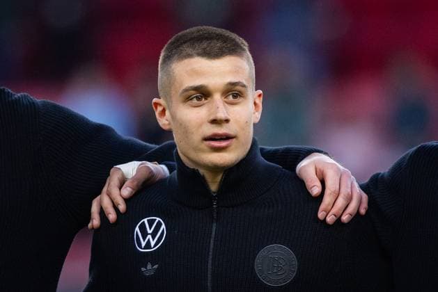 SLOVAKIA U21, U 21 - GERMANY U21 Nicolo Tresoldi of Germany during the friendly international football match ahead of 2025 UEFA European Under-21 Championship between Slovakia U21 and Germany U21. Trnava, Slovakia, March 21, 2025. Photo by Branislav Racko Copyright: xx 080A3626