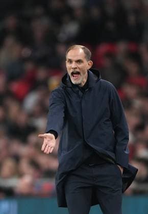 England v Albania, UEFA World Cup qualifiers - Group Stage - Group K, Football, Wembley Stadium, London, UK - 21 Mar 2025 Thomas Tuchel manager of England shouts directions to his team. London Wembley Stadium London GBR, UK NEWSPAPERS OUT Copyright: xSeanxRyanx