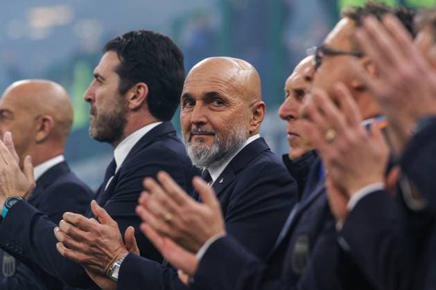 Italy vs Germany UEFA Nations League 2024 25 Quarter Finals 20 03 2025 Luciano Spalletti Head Coach of Italy looks on during UEFA Nations League 2024 25 Quarter Finals football match between Italy and Germany at San Siro Stadium Copyright: xBEAUTIFULxSPORTS Carabellix