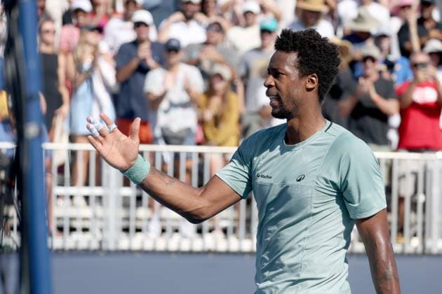 March 21, 2025, Miami Gardens, Florida, United States Of America: MIAMI GARDENS, FLORIDA - MARCH 21: Gael Monfils of France defeats Jiri Lehecka during their match on Day 4 at Hard Rock Stadium on March 21, 2025 in Miami Gardens, Florida....People: Gael Monfils Miami Gardens United States Of America - ZUMAs214 20250321_ada_s214_336 Copyright: xSMGx