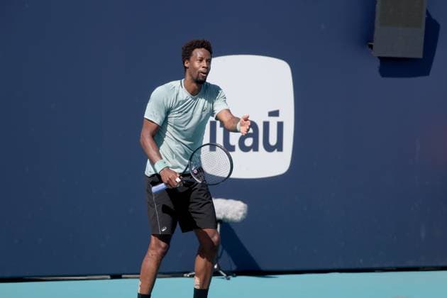 March 21, 2025, Miami Gardens, Florida, United States Of America: MIAMI GARDENS, FLORIDA - MARCH 21: Gael Monfils of France defeats Jiri Lehecka during their match on Day 4 at Hard Rock Stadium on March 21, 2025 in Miami Gardens, Florida....People: Gael Monfils Miami Gardens United States Of America - ZUMAs214 20250321_ada_s214_362 Copyright: xSMGx